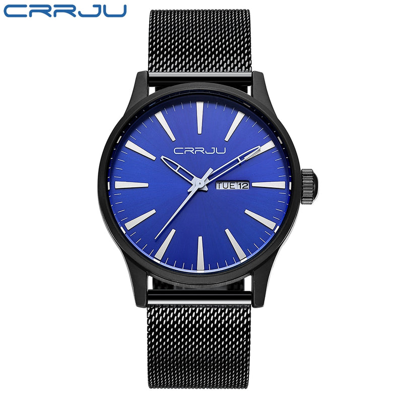 CRRJU 2021 Neue Mode Herrenuhren mit Edelstahl Top Marke Luxus Sport Chronograph Quarzuhr Herren Relogio Masculino