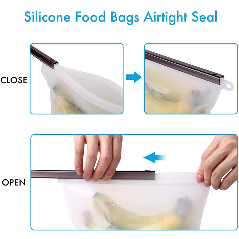Bolsa de silicona de 500/1000/1500/3000ML para guardar alimentos, frutas, pan, galletas, contenedor sellado al vacío para herramientas de almacenamiento de refrigeración