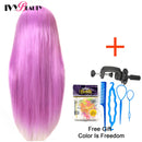 Schaufensterpuppenkopf mit 100% Hochtemperaturfaserhaar 65 cm Brautfriseurausbildung Perückenkopf mit Ständer Kosmetikpuppenkopf