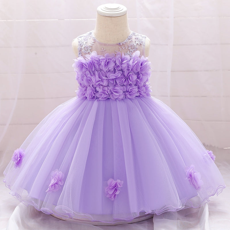 2022 Baby Girl Party Dresses Newborn Baby Baptism Dress For Girls Birthday Princess Clothes Beading Infant Wedding Dress