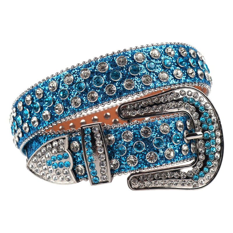 Bling Bling Western Strass Gürtel Luxus Strap Crystal Belt Cowgirl Cowboy Nietengürtel für Frauen Männer Cinturones Para Mujer