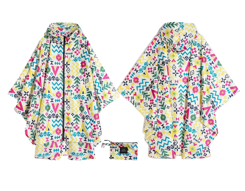 Freesmily Women's Fashion Raincoat Waterproof Rain Poncho Cloak with Hood for Hiking Climbing and Touring
