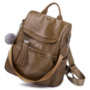 RanHuang Neu Kommen 2021 Frauen Mode Rucksack Weiches Leder Rucksack Quaste Reisetaschen Schule Rucksack Für Mädchen Schwarz A1672