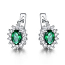 UMCHO Solide 925 Sterling Silber Edelstein Ohrclips für Frauen Blau Saphir Edlen Schmuck Hochzeit Verlobung Valentinstag Geschenk