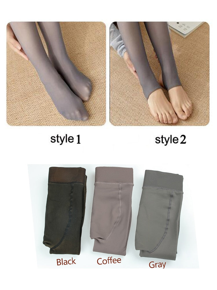 Damen Warme Winter Leggings Hohe Taille Schlanke Leggings für Damen Hauttransparent Und Samt Leggings Winter 2021 Neu