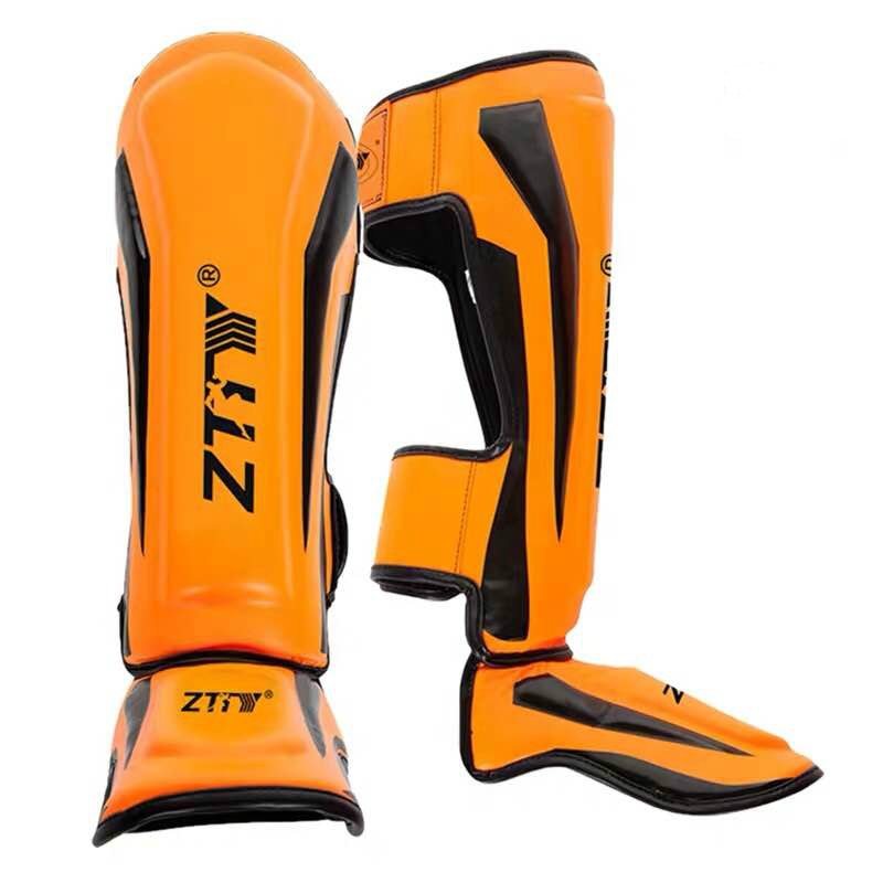 ZTTY Thicker Boxing Shin Guards PU Leather Protection Leggings Equipment Martial Arts Muay Thai Leg Taekwondo Ankle Protectors