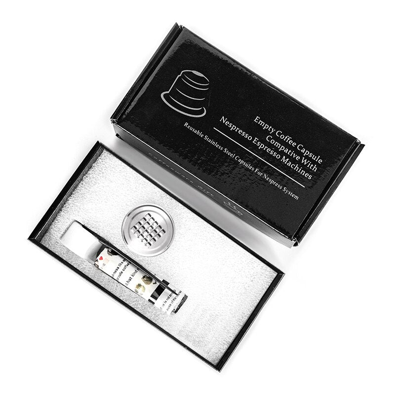 Nespresso Refillable Coffee Capsule Stainless Steel Coffee Tamper Reusable Coffee Pod Business Birthday Coffeeware Gifts