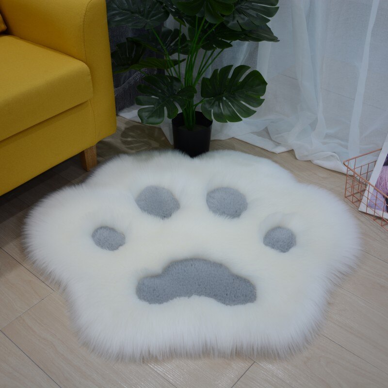 Bonito patrón de pata de gato, alfombra de felpa suave, sofá para el hogar, mesa de café, alfombrilla para el suelo, dormitorio, cabecera, carpa decorativa, regalos de navidad