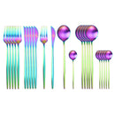 24-teiliges Geschirr-Set aus mattem Gold, Edelstahl 18/10, Messer, Gabel, Löffel, Besteck, Besteck, Besteck, Geschirr-Set