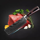 9-teiliges Küchenmesser-Set Damaskus Laser Patten Professionelles japanisches Hackmesser-Knochenhacker-Kochmesser-Set 440C Edelstahl