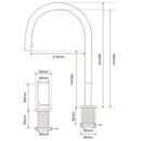 Smesiteli Unsichtbarer herausziehbarer Sprühkopf, Doppelloch, Einhandgriff, heiß und kalt, aus massivem Messing, Küchenspüle, Mischbatterie