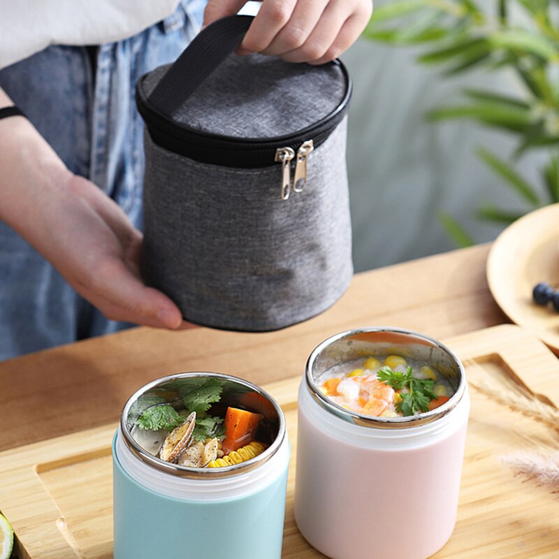 430ml Thermos Insulation Lunch Box 304 Stainless Steel Inner Bento Box Portable Outdoor Food Container for Office School