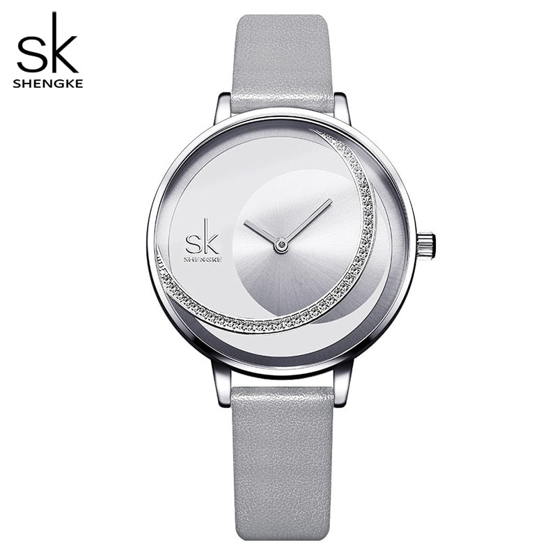 Shengke Crystal Women Watch Luxury Brand Ladies&