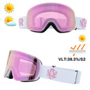 OTG Ski Goggles Snowboard Mask For Men Women Skiing Eyewear UV400 Snow Protection Over Glasses Adult Double Anti-Fog Cylindrical