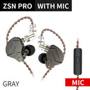 KZ ZSN Pro In-Ear-Kopfhörer Hybrid-Technologie 1BA + 1DD HIFI-Bass-Metall-Ohrhörer Sport-Headset-Monitor mit Geräuschunterdrückung
