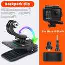 für Go Pro Zubehör 360-Grad-Drehung Rucksacktasche Clipklemme für GoPro Hero11 10 9 8 7 6 5Xiaomi yi für SJCAM SJ4000 Telefon