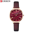 CURREN Fashion Luxury Watches for Women Malachite Green Quartz Dress Bracelet Wristwatch with Leather Female Clock