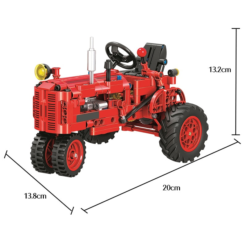 DIY clásico viejo Tractor coche bloques de construcción ciudad caminar Tractor camión ladrillos juguetes educativos para niños