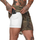 2022 NEUE Herren Laufshorts Herren 2 in 1 Sportshorts Herren Doppeldeck Schnelltrocknend Sport Herren Shorts Jogging Gym Shorts Herren
