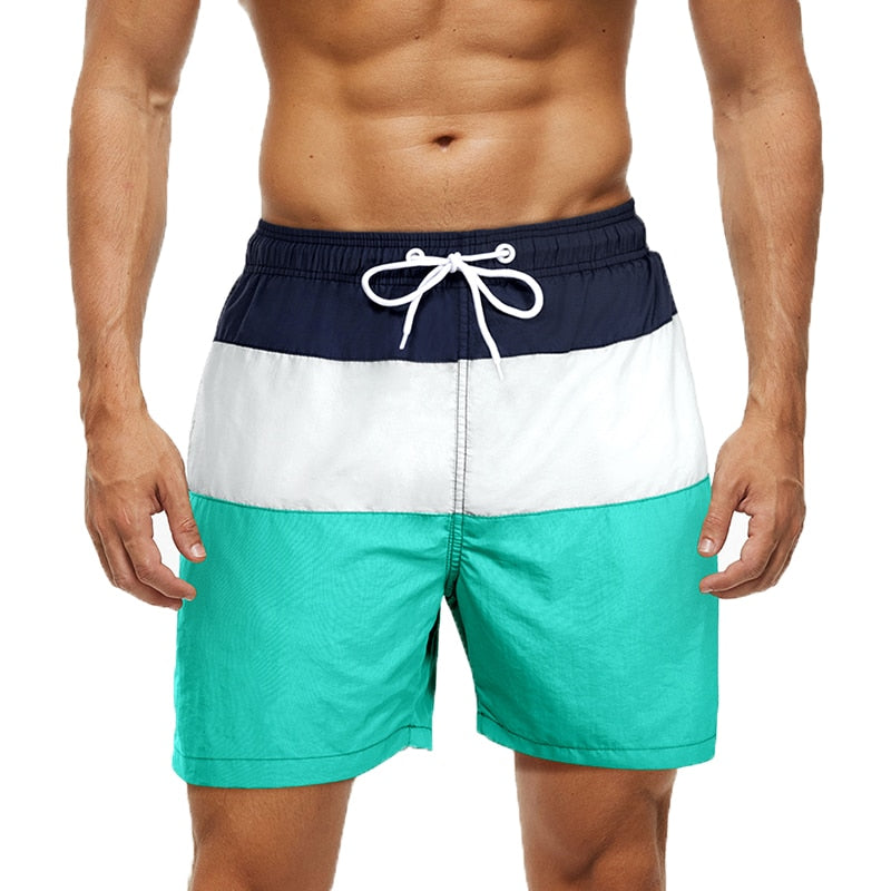 DATIFER Neue, schnell trocknende Herren-Badeshorts, Sommer-Bretthose, Surf-Badebekleidung, Strand, Fitnessstudio, Badeanzug mit kurzem Mesh-Futter ES6C