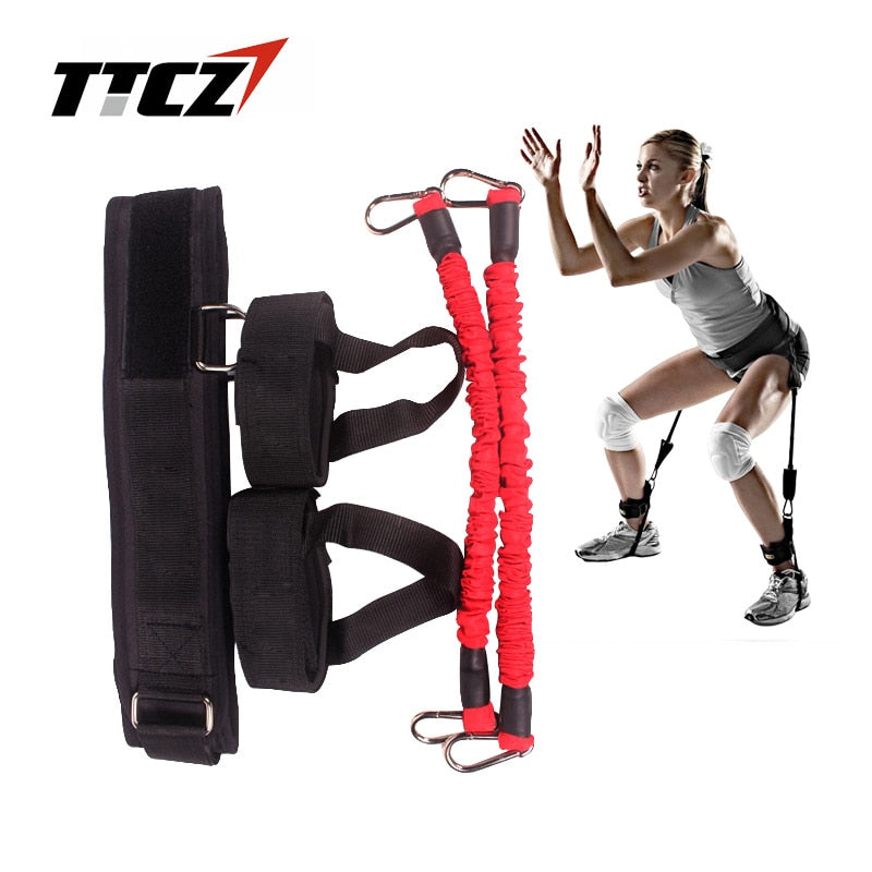 TTCZ Fitness Bounce Trainer Cuerda Banda de resistencia Baloncesto Tenis Correr Saltar Pierna Fuerza Agilidad Entrenamiento Correa equipo