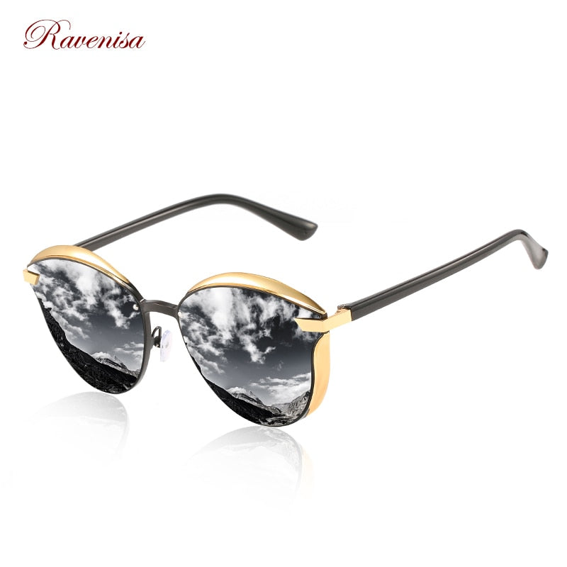 Gafas de sol polarizadas de lujo Ravenisa, gafas de sol redondas para mujer, luneta de sol para mujer