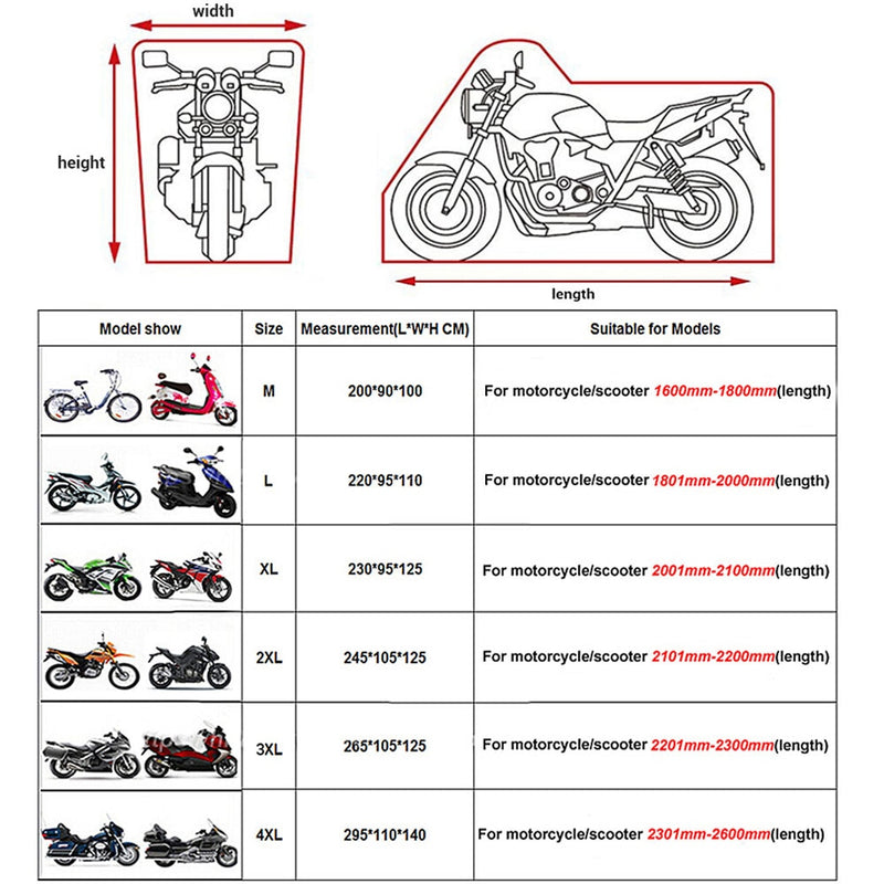 HEROBIKER, cubierta para motocicleta, Protector Uv para exteriores, cubierta para patinete, impermeable, a prueba de polvo, cubierta para lluvia para Moto, diseño de orificios de bloqueo para interiores