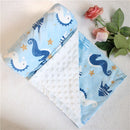 2 layers Dotty Cartoon Animals Coral Fleece Thermal Baby Blanket,Kids Rug for all Seasons , Newborn Traveling Stroller Blanket