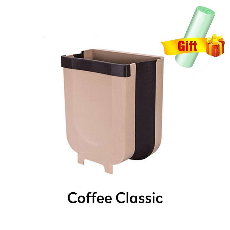 Kitchen Folding Trash Can Car Recycle Bin Trash Bin Kitchen Dustbin Garbage Rubbish Bin Garbage Can Waste Bin For Kitchen