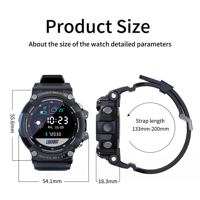 LOKMAT ATTACK 2 Smart Watch Fitness Tracker Full Touch Screen Global Heart Rate Monitor Sport Smartwatch Men For Android ios