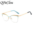 2021 Fashion Square Anti-Blau Brillengestell Frauen Vintage Metall Optische Transparente Brillen Weiblich Kein Grad Oculos Feminino