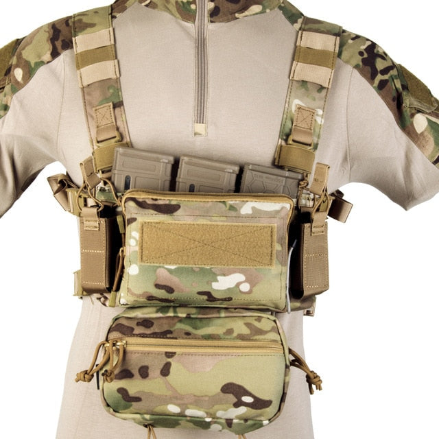 Tactical Micro Chest Rig Modular H Harness D3CR Funny Pack SACK Pouch Combat Vest 5.56 Mag Airsoft