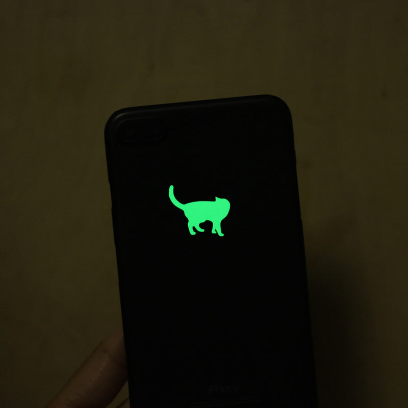 Glow in the Dark Cat Sticker Kids Room Luminous Stickers Home Decor Cartoon Wall Sticker Car Phone Bathroom Toilet Decoration