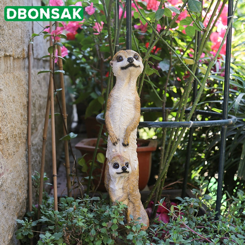 Outdoor-Garten Harz Mungo Handwerk Statuen Dekoration Haushof Balkon niedliche Katze Tierskulpturen Dekor Park Ornamente