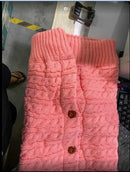Neugeborenes Baby Winter Warmer Schlafsack Infant Button Knit Swaddle Wrap Swaddling Stroller Wrap Kleinkind Decke Babyschlafsack
