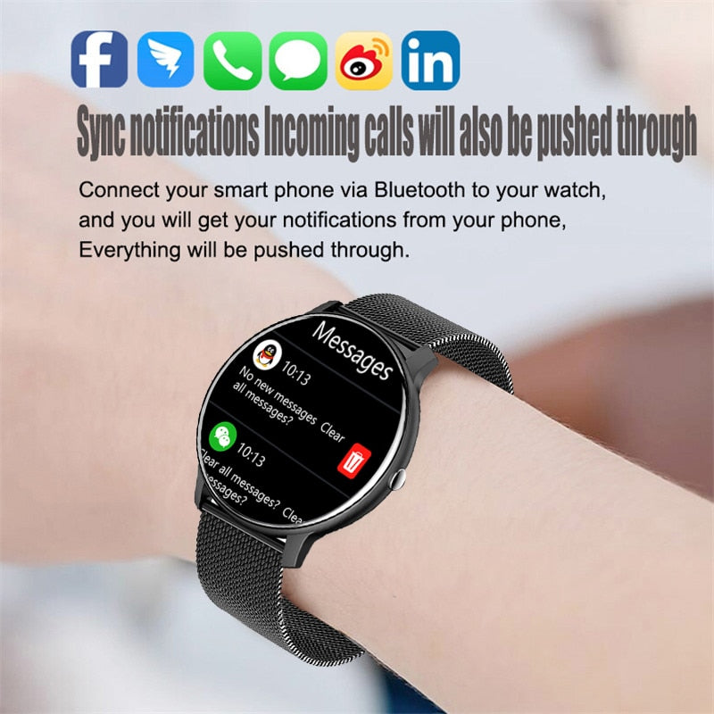 LIGE 2021 nuevo reloj inteligente para mujer, reloj deportivo deportivo con pantalla táctil completa para hombre, reloj inteligente resistente al agua con Bluetooth para Android ios, reloj inteligente para hombre