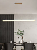 Candelabro LED negro/café/dorado moderno Simple estudio lámpara colgante larga comedor Oficina Bar restaurante Deco luz colgante