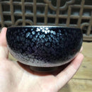 Jianzhan Chinesische traditionelle Fertigkeit Tenmoku Teeschale Sky Eye Drinkware Matcha Chawan Schale Oil Spot japanische Teeutensilien handgefertigt