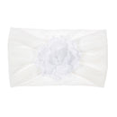 Nishine Weiches Stretch-Satin-Rosen-Blumen-Baby-Stirnband, Neugeborene, Knoten, breite Nylon-Kopftücher, Turban, Mädchen, Kopfbedeckung, Kinder-Foto-Requisiten