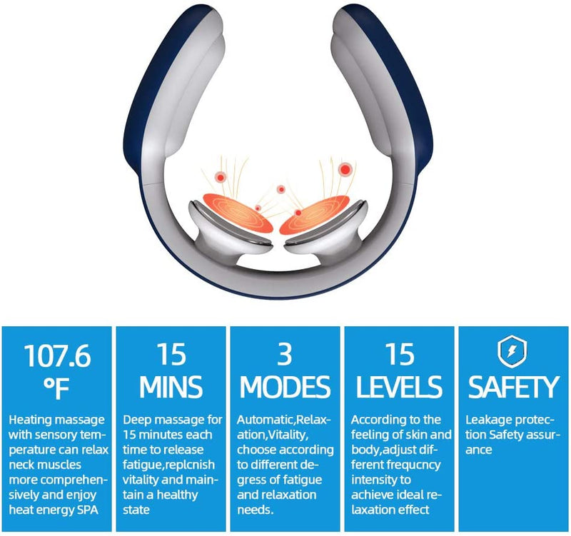 Nuevo masajeador muscular EMS remoto inteligente para cuello y hombros, entrenador de relajación, herramienta eléctrica para aliviar el dolor, fisioterapia de vértebra cervical