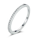 WOSTU Einfacher Ring 100% 925 Sterling Silber Schimmernder Wunsch Stapelbarer Ring Für Frauen Hochzeit Original Modeschmuck Geschenk