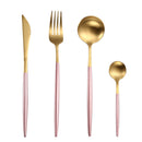 Weißgold Besteckset Western 18/10 Edelstahl Geschirr Home Löffel Gabel Messer Essstäbchen Kit Geschirr Sets Geschirr