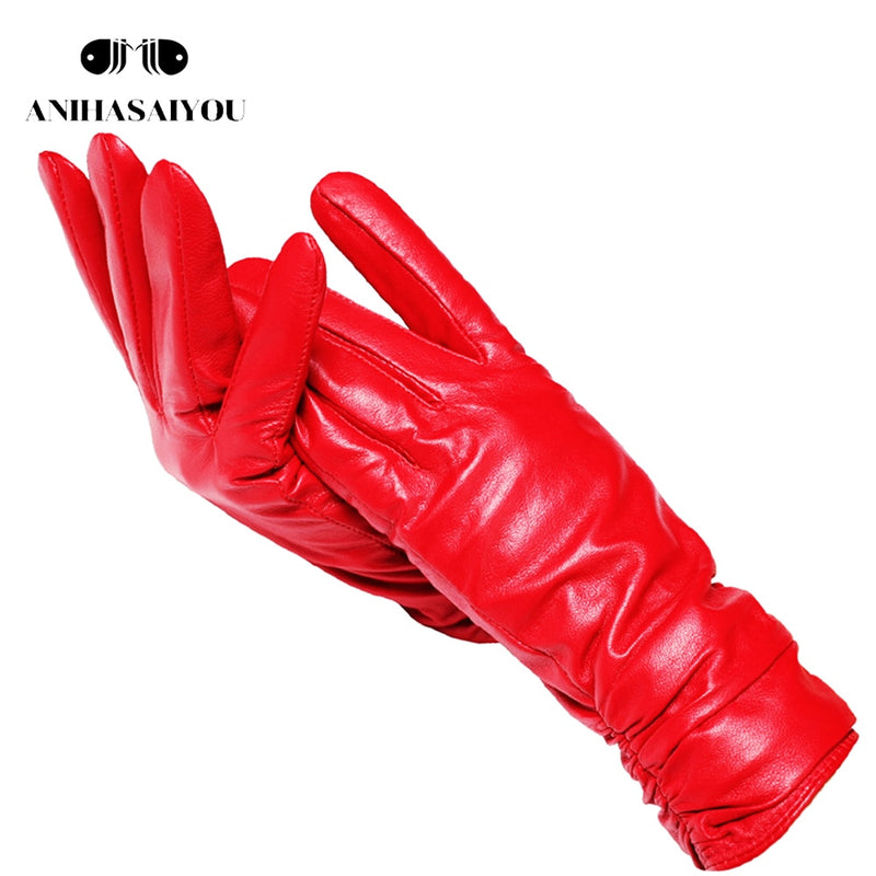 2019 fashion new products winter leather gloves short leather gloves women Wrist tightening design winter leather gloves women