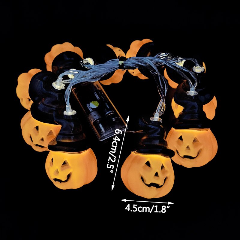 1.5m 10Led Halloween Pumpkin Ghost Skeletons Bat Spider Led Light String Festival Bar Home Party Decor Halloween Ornament