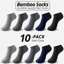 10 Paar Bambusfaser Herren Socken Short Ankle Business Schwarz Männlich Meias Socken Sommer Atmungsaktiv Herren Kleid Schuhe Kleidung Größe 38-44