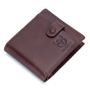 BULLCAPTAIN Herren-Geldbörse aus echtem Leder, kleine Geldbörse, Retro, kurze Geldbörse, britische lässige Multifunktions-Geldbörse