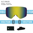 OTG Ski Goggles Snowboard Mask For Men Women Skiing Eyewear UV400 Snow Protection Over Glasses Adult Double Anti-Fog Cylindrical