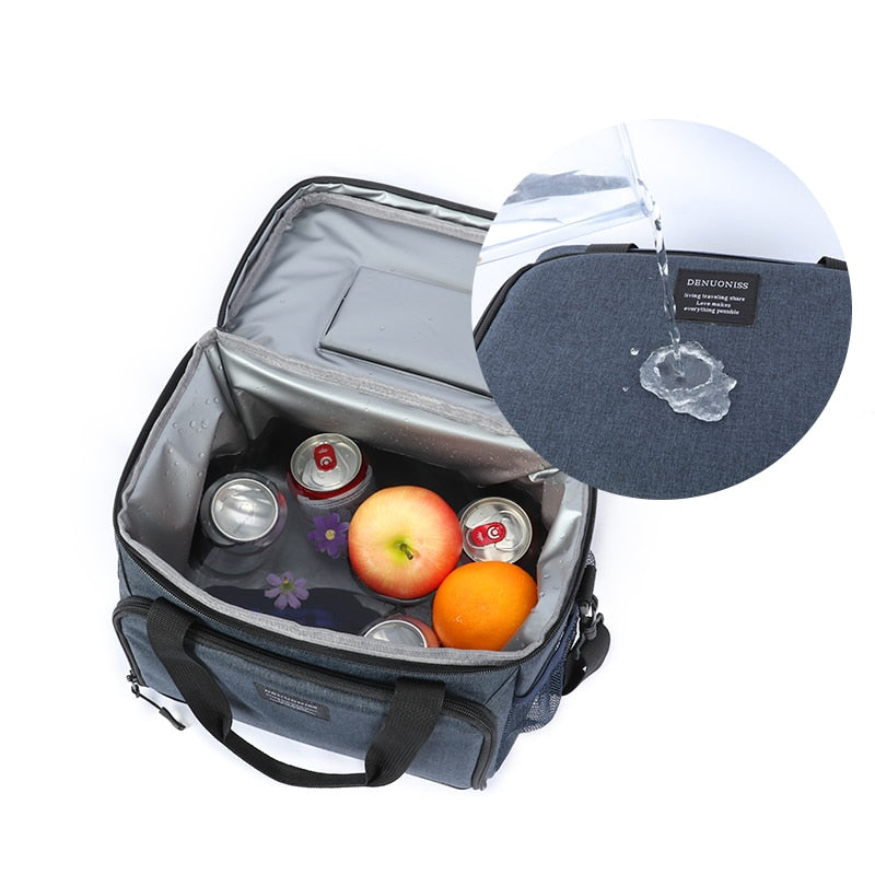 DENUONISS 13L Insulated Thermal Cooler Lunch Box Bag For Work Picnic Bag Car Bolsa Refrigerator Portable Shoulder Bag