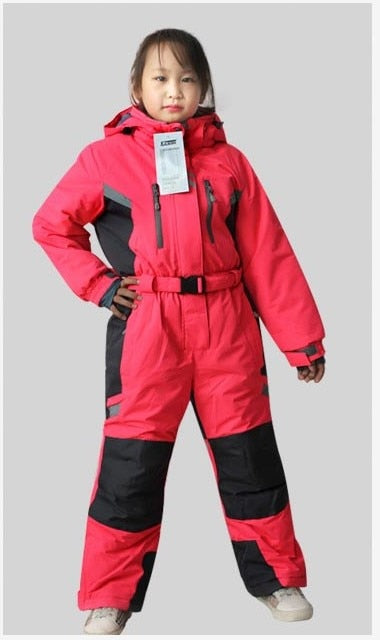 Children's winter outdoor bodysuit ski suit windproof snow and water plus velvet thickening snow town ski equipment bodysuit