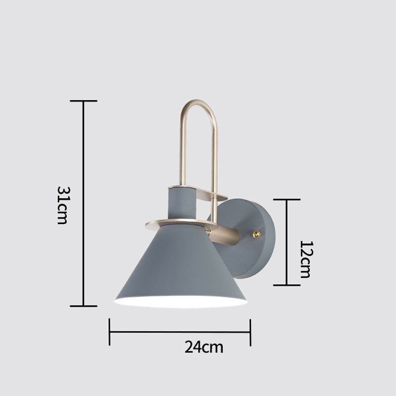 Nordic simplicity LED Trombone shape wall light kitchen dining room bed room foyer study bedside aisle children Room wall lamp